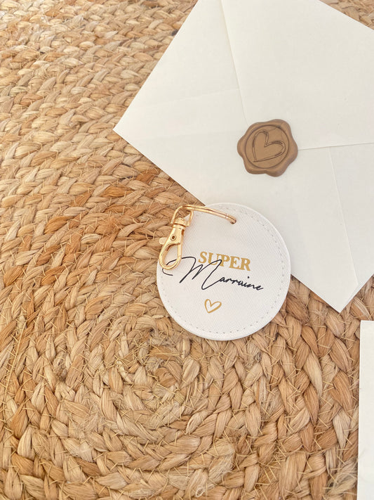 Enveloppe cadeau porte clef cuir